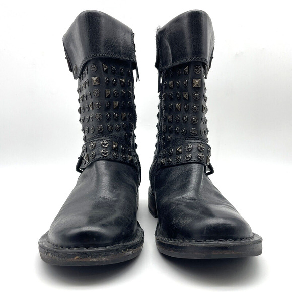 UGG Australia Conor 1003605 Studded Black Leather & Shearling Mid Calf Boots US7 - Picture 5 of 16